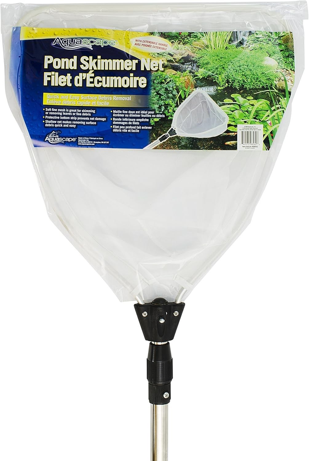 Fine Mesh Pond Skimmer Net, Extendable Handle, 36-69&Prime; Length