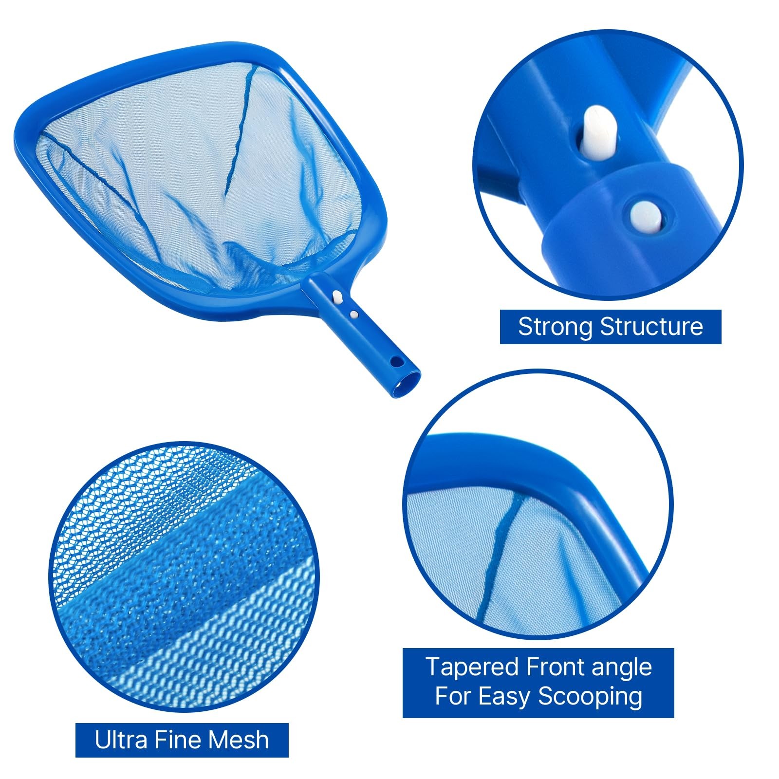 Pool Skimmer – Pool Net with 3 Section Pole, Pool Skimmer Net with Fine Mesh …