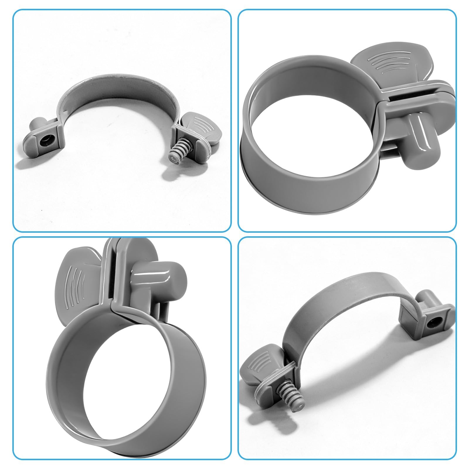 4Pcs 1 1/4&Prime; » Plastic Hose Clamps Secure Your Pool Connections White