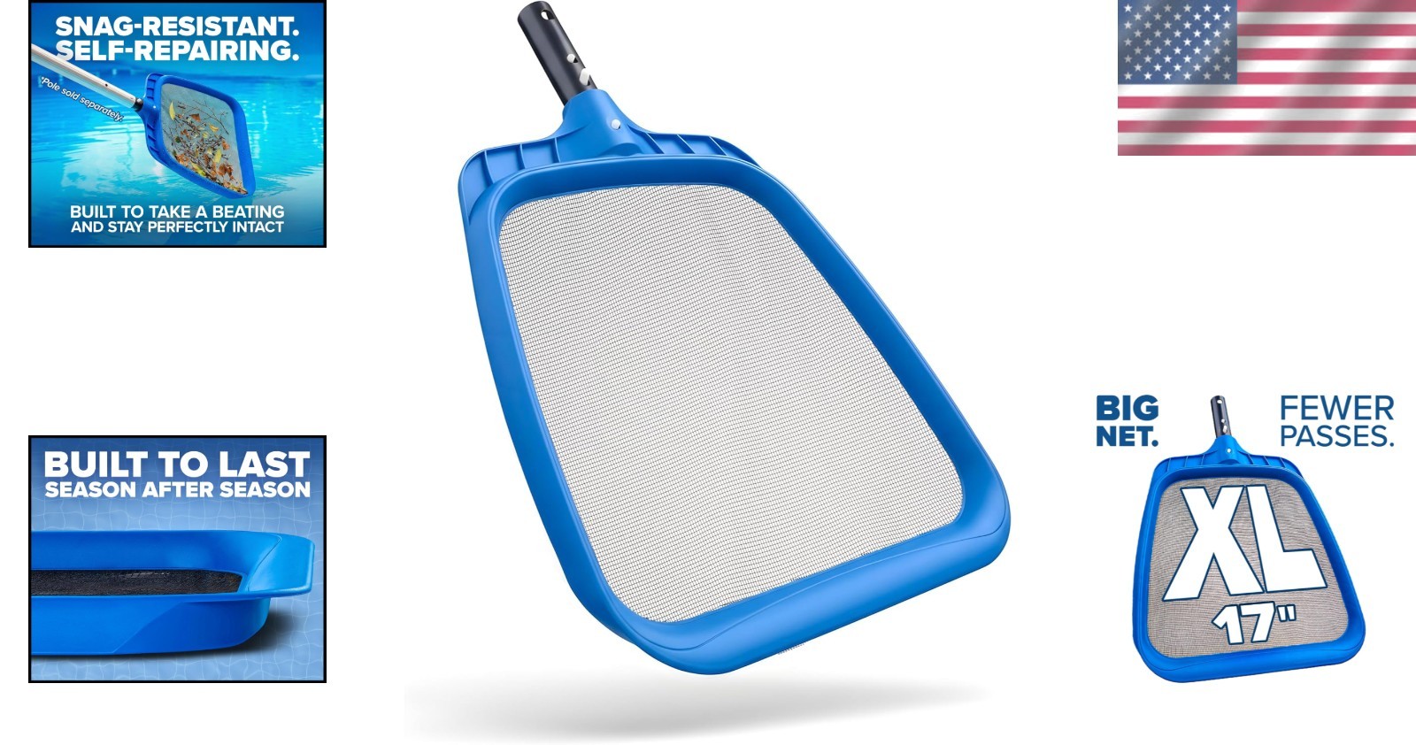 Ultimate Heavy Duty Pool Leaf Skimmer Net – 17 Inches for Maximum Cleaning Power