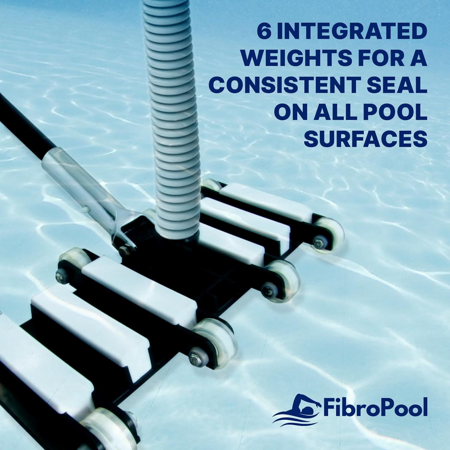 Professional-Grade Flexible Pool Vacuum Head – Extra-Wide, Weighted Design for E