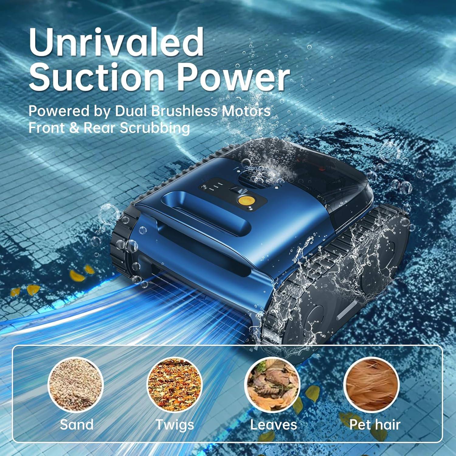 2026 Cordless Robotic Pool Cleaner Wall Climbing Pool Vacuum for Inground Pools
