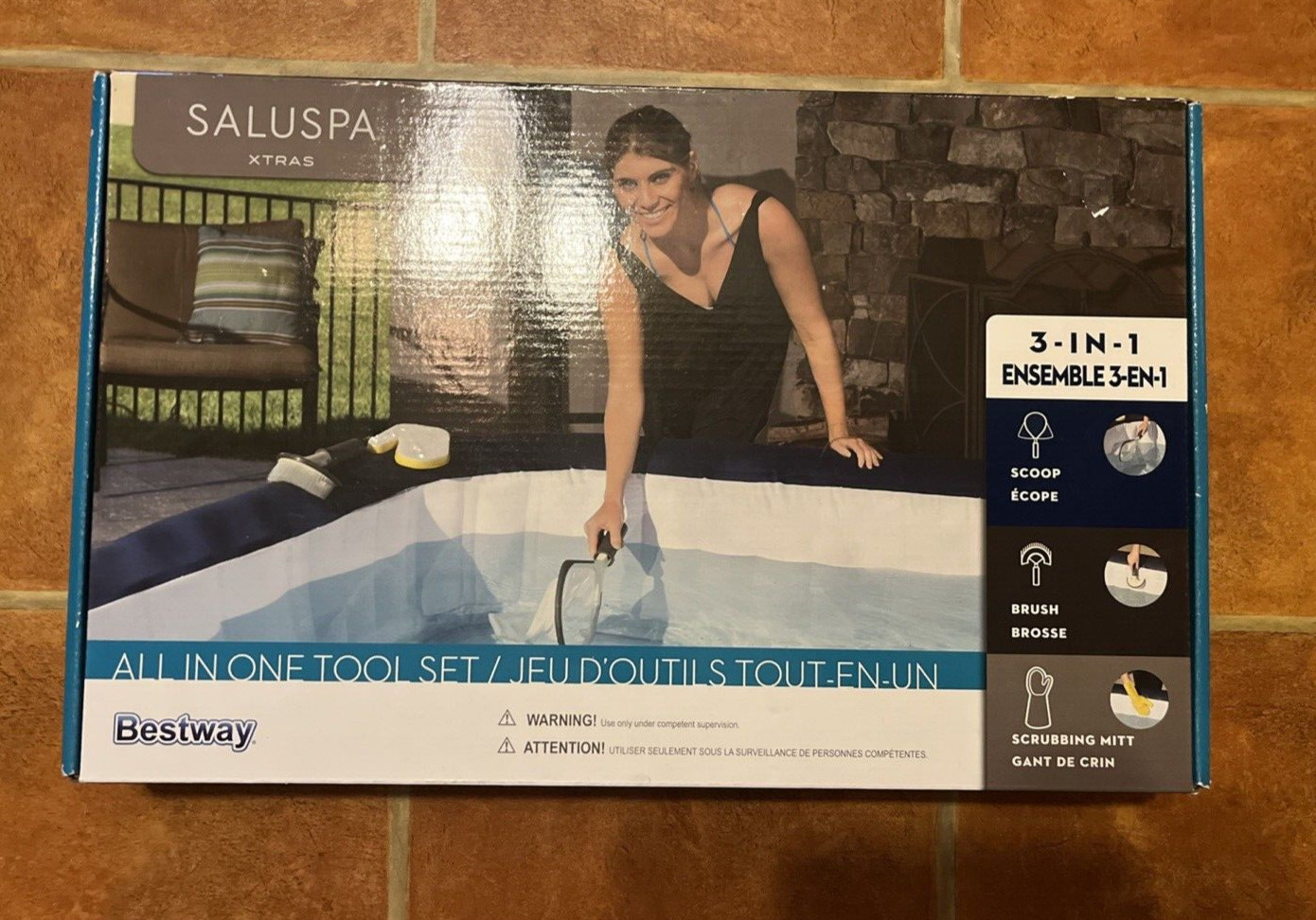 Bestway SaluSpa All In One 3 Piece Cleaning Tool Accessory Set for Hot Tub Spa
