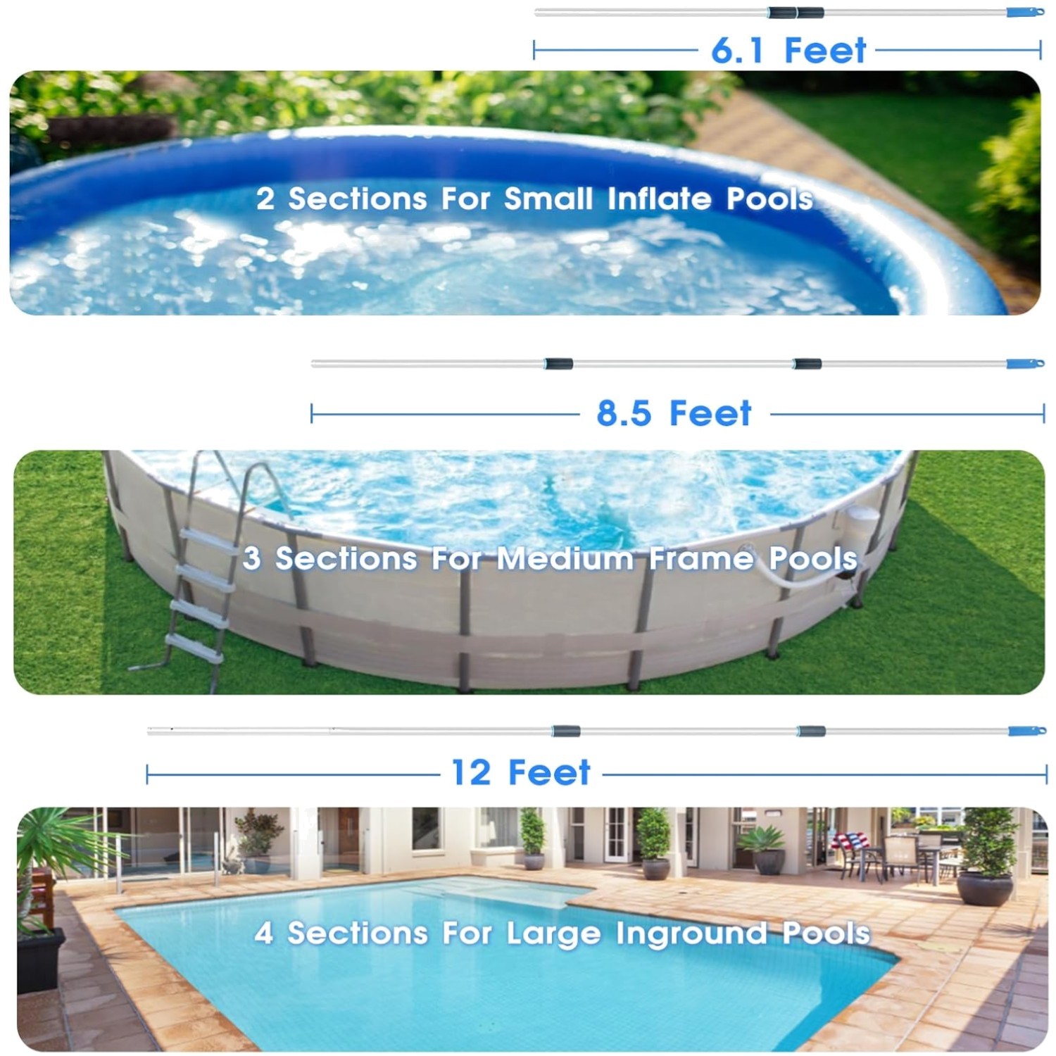 12 Ft Prime Telescopic Pole for Pool Maintenance