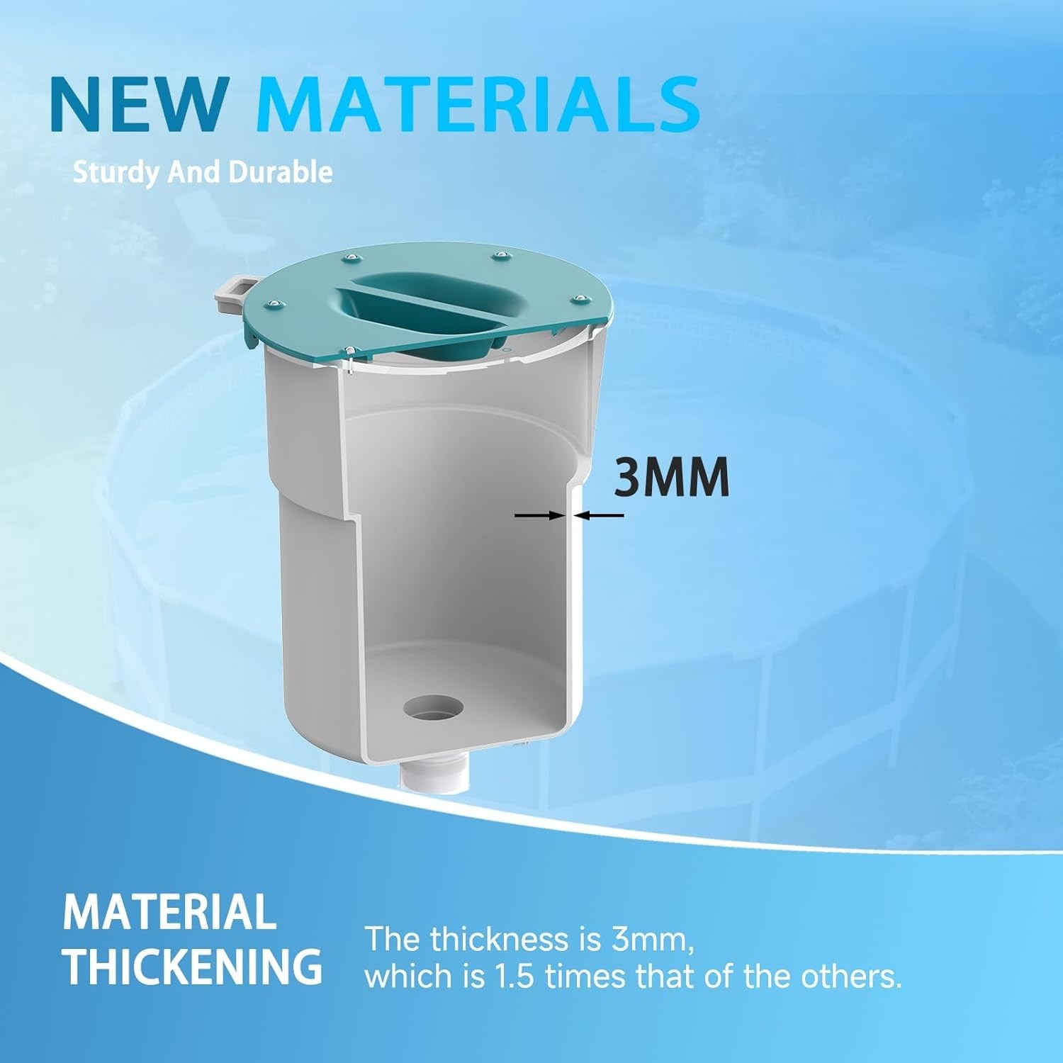Swimming Pool Wall Mount Surface Skimmer Above Ground Pool Debris Cleaner Basket