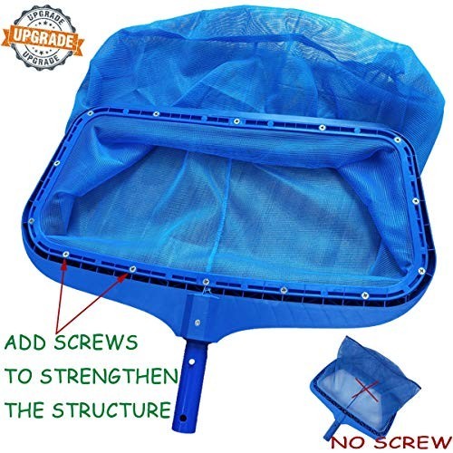 Pool Skimmer Net Heavy Duty Leaf Rake Fine Mesh Deep Bag Catcher for Swimming