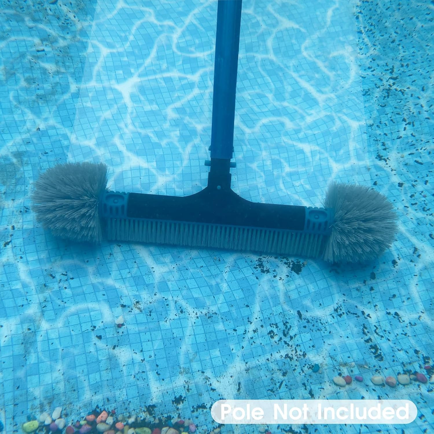 20 » Pool Brush Head, Detachable Pool Cleaning Brush with Durable around Nylon B