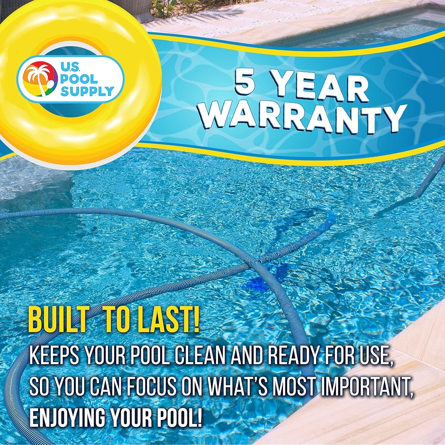 Pool Vacuum Hose – 1-1/2&Prime; x 50&prime; Professional Heavy Duty Pool Hose for Inground,