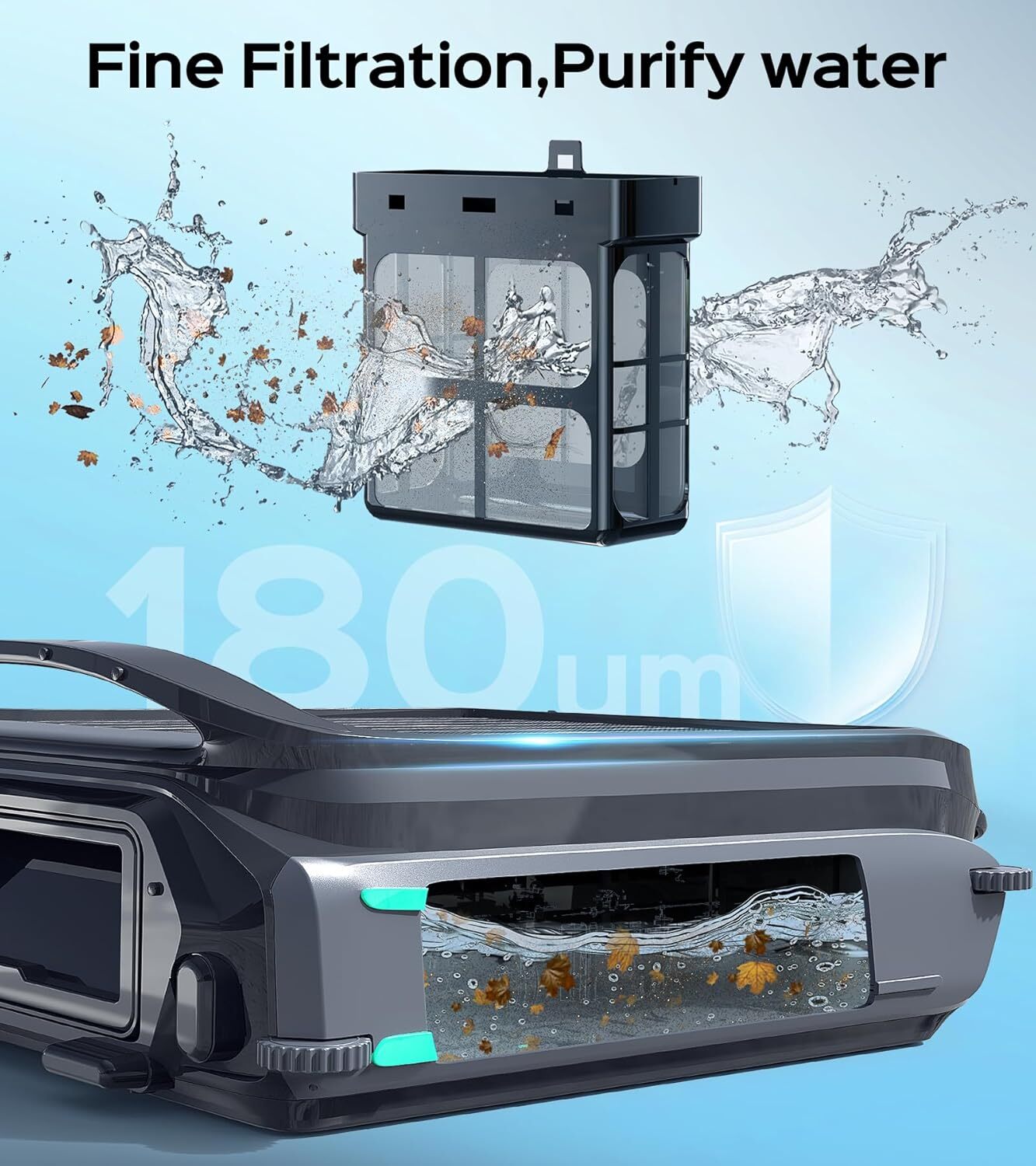 WYBOT F1 Solar Powered Robotic Pool Cleaner Pool Surface Skimmer Robot App