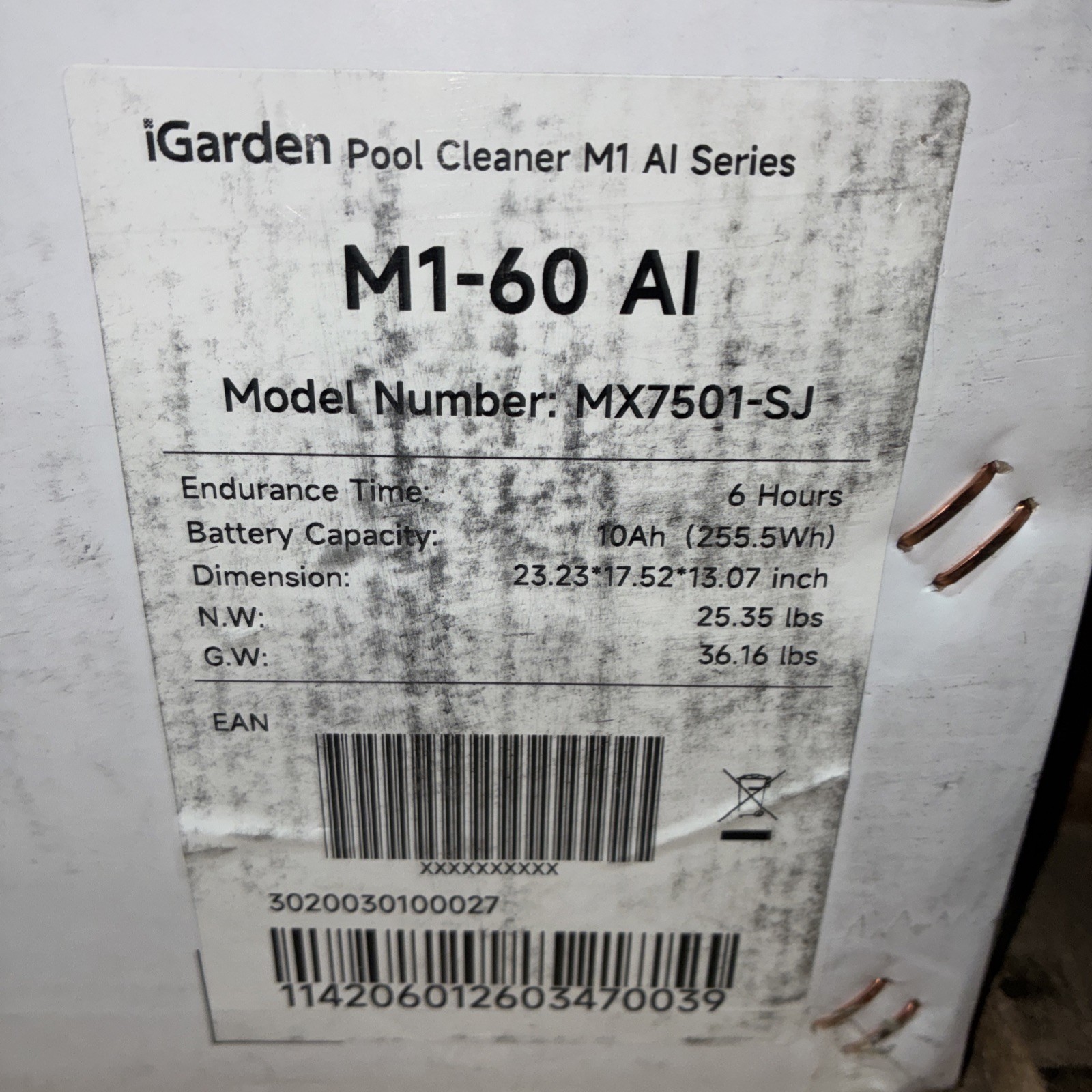 iGARDEN M1 60 AI Pool Cleaner Robot 6HR Cordless Dual Camera Smart Nav Open Box