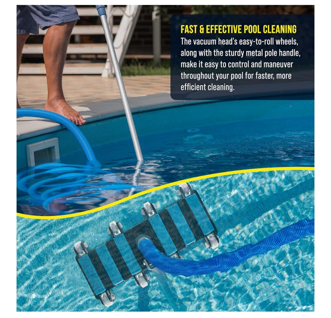 VH-102 Manual Flexible Weighted Extra Wide Pool Vacuum Head For Inground Pools