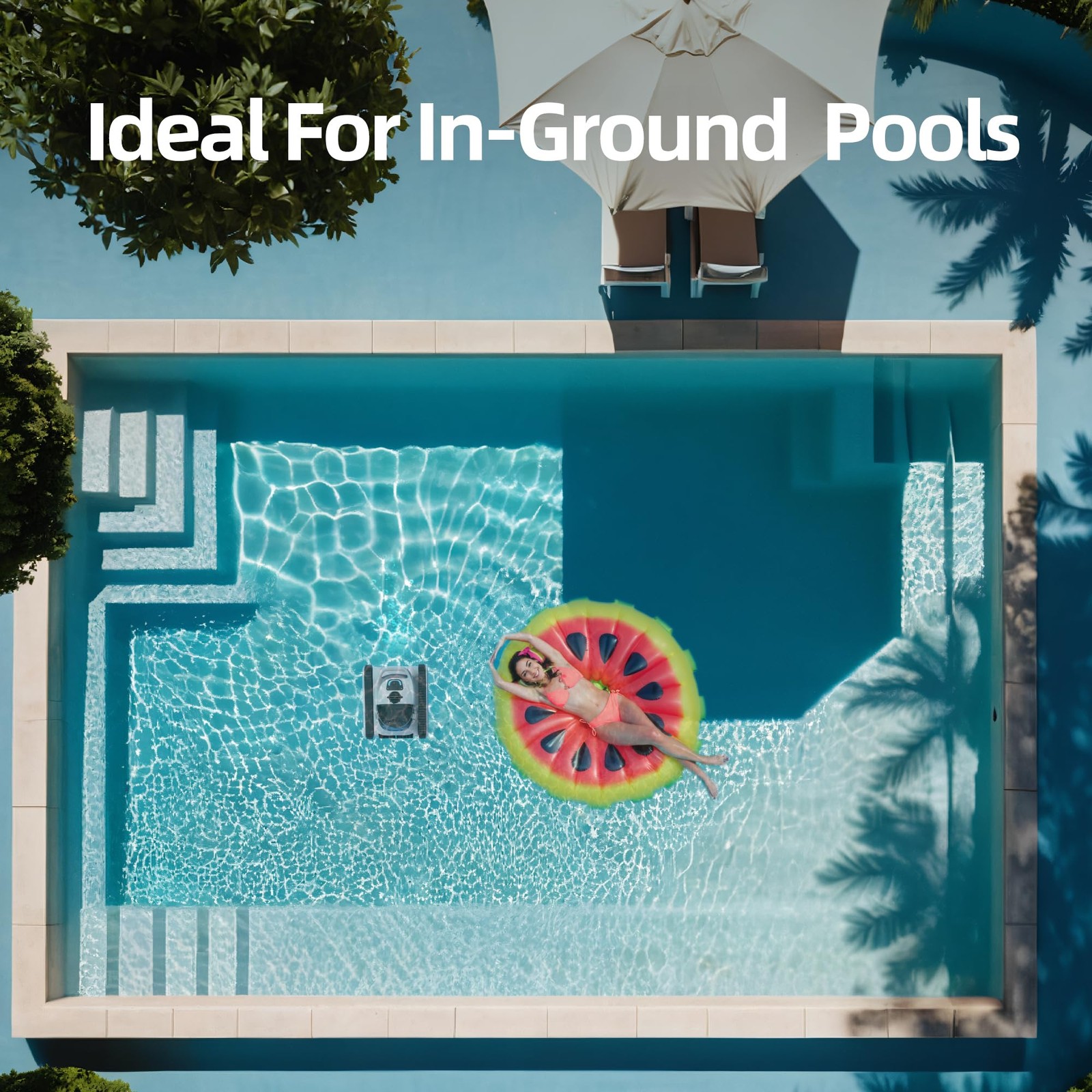 Pool Vacuum for Inground Pools, Cordless Robotic Pool Cleaner, Pool Vacuum