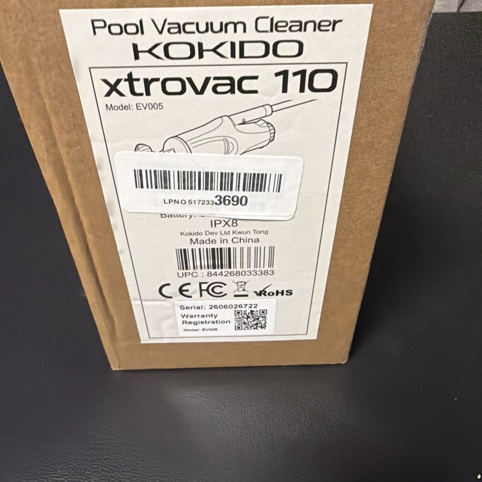 KOKIDO XTROVAC 110 Rechargeable Handheld SWIMMING Pool Vacuum Set No Charger
