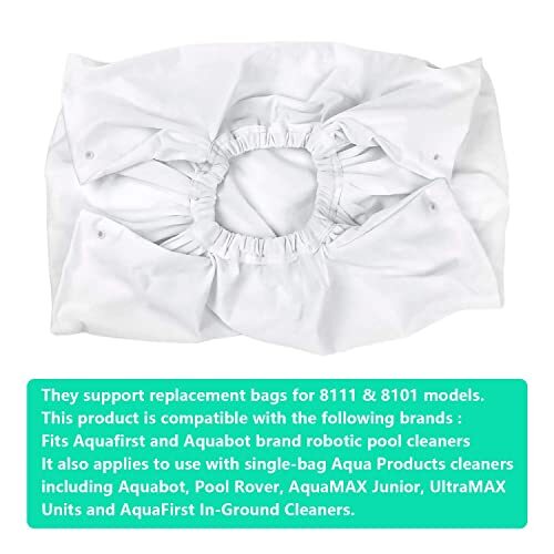 A8111PK/8111/8101 Pool Cleaner Fine Filter Bag Replacement for Aquabot