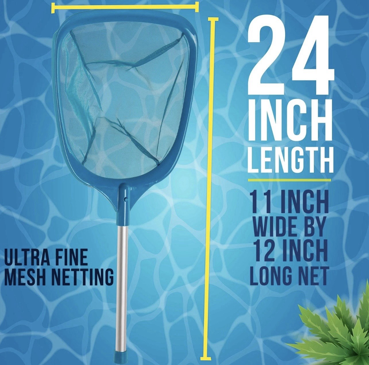 Spa Hot Tub Pool Hand Leaf Skimmer Net Ultra Fine Mesh Aluminum Pole