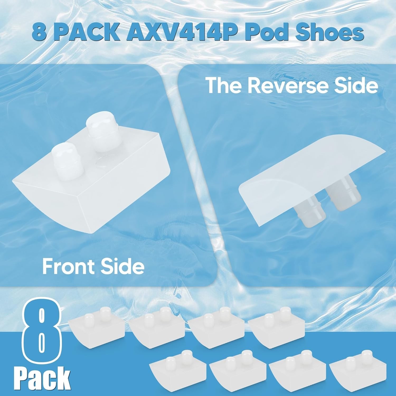 8-Pack Replacement Pod Shoes for Hayward Navigator Pool Vac – Durable Polymer