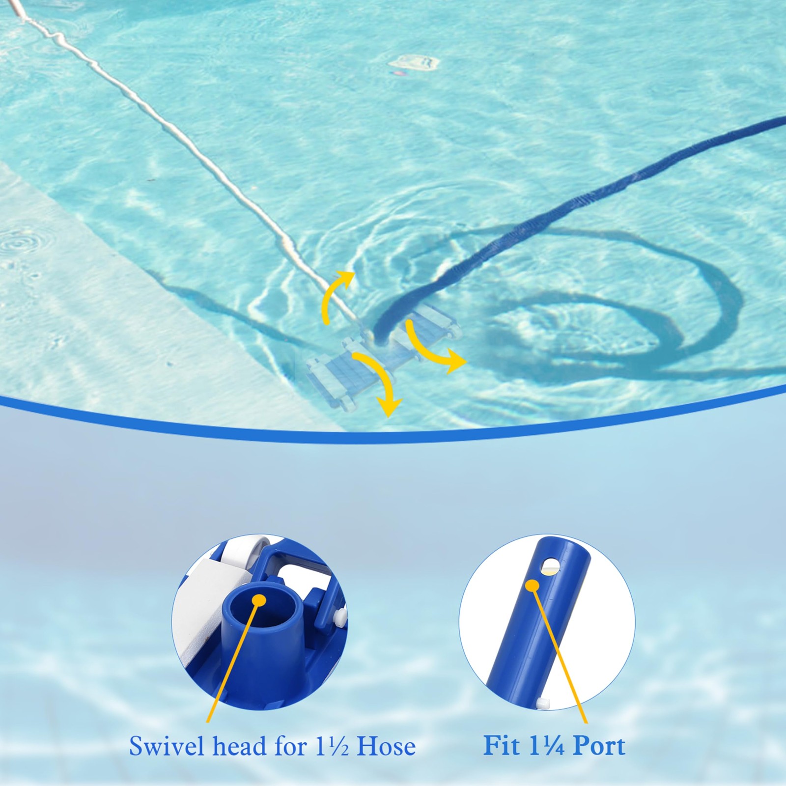 Pool Vacuum Head with Wheels,14&Prime; Heavy Duty Head, Pool Cleaner Vac Head, Flex…