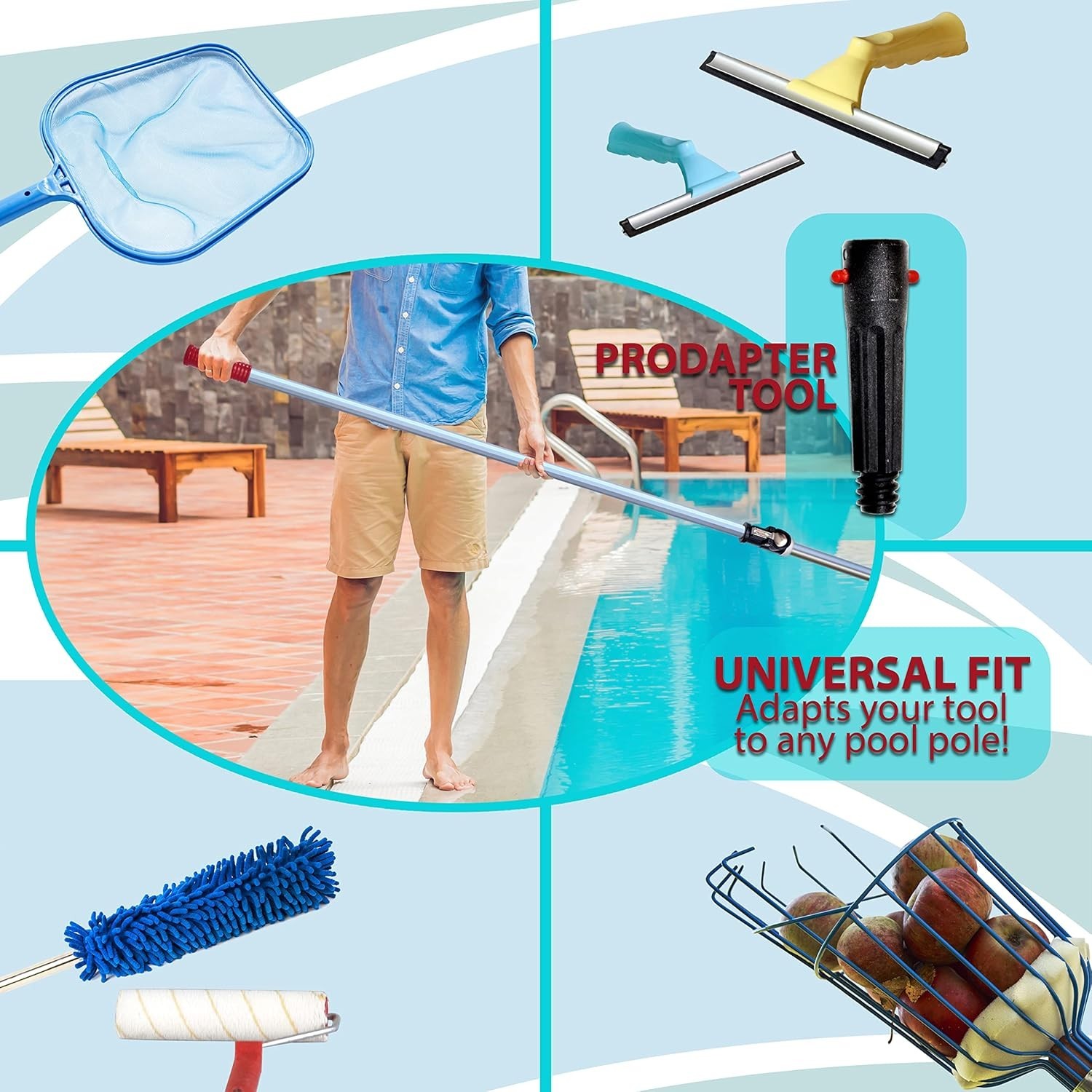 Dually Telescopic Pool Pole 8-24 Ft Aluminum Heavy Duty Locking USA Made