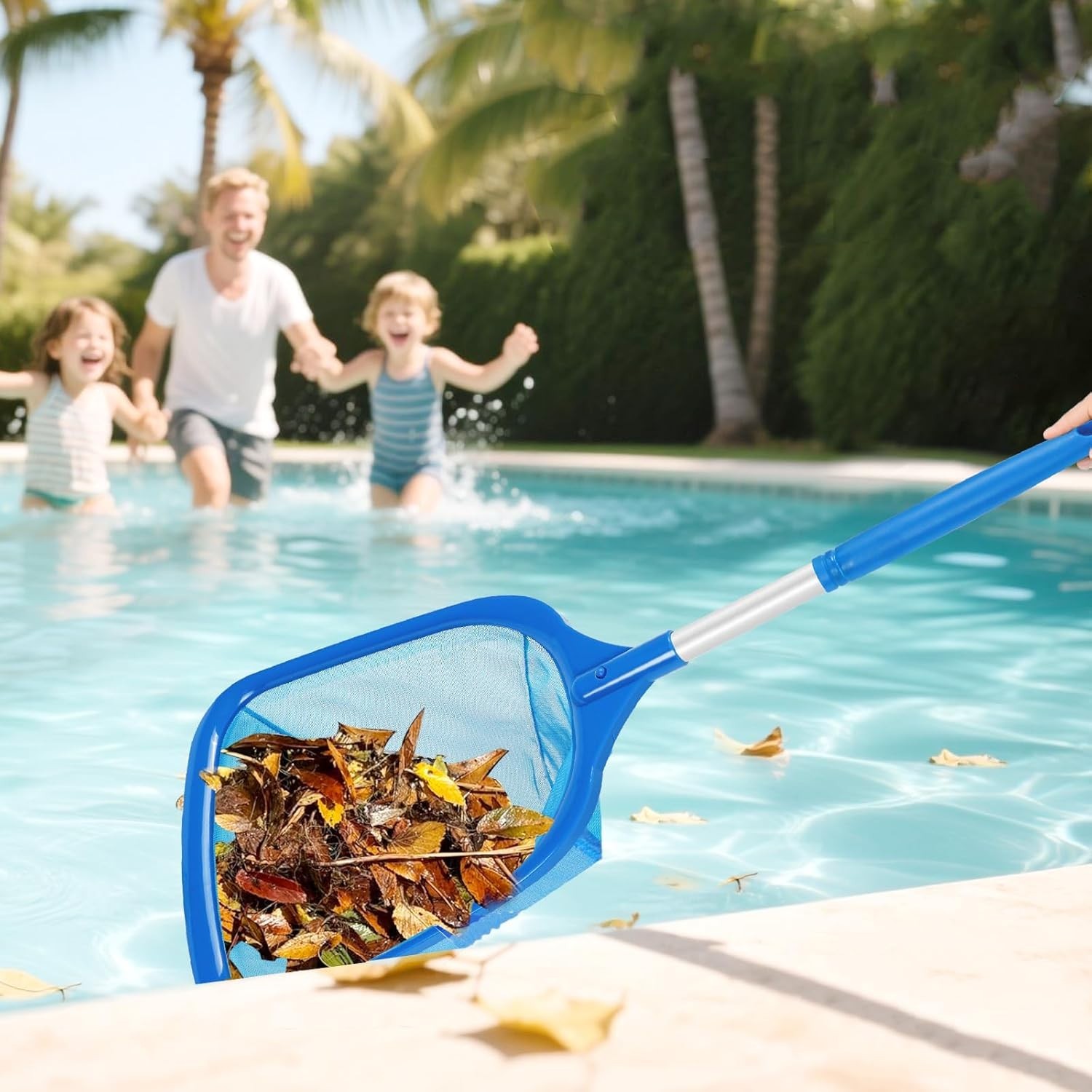 Hot Tub Pool Skimmer Net with 13 » Aluminum Pole Ultra-Fine Mesh Durable Ligh…