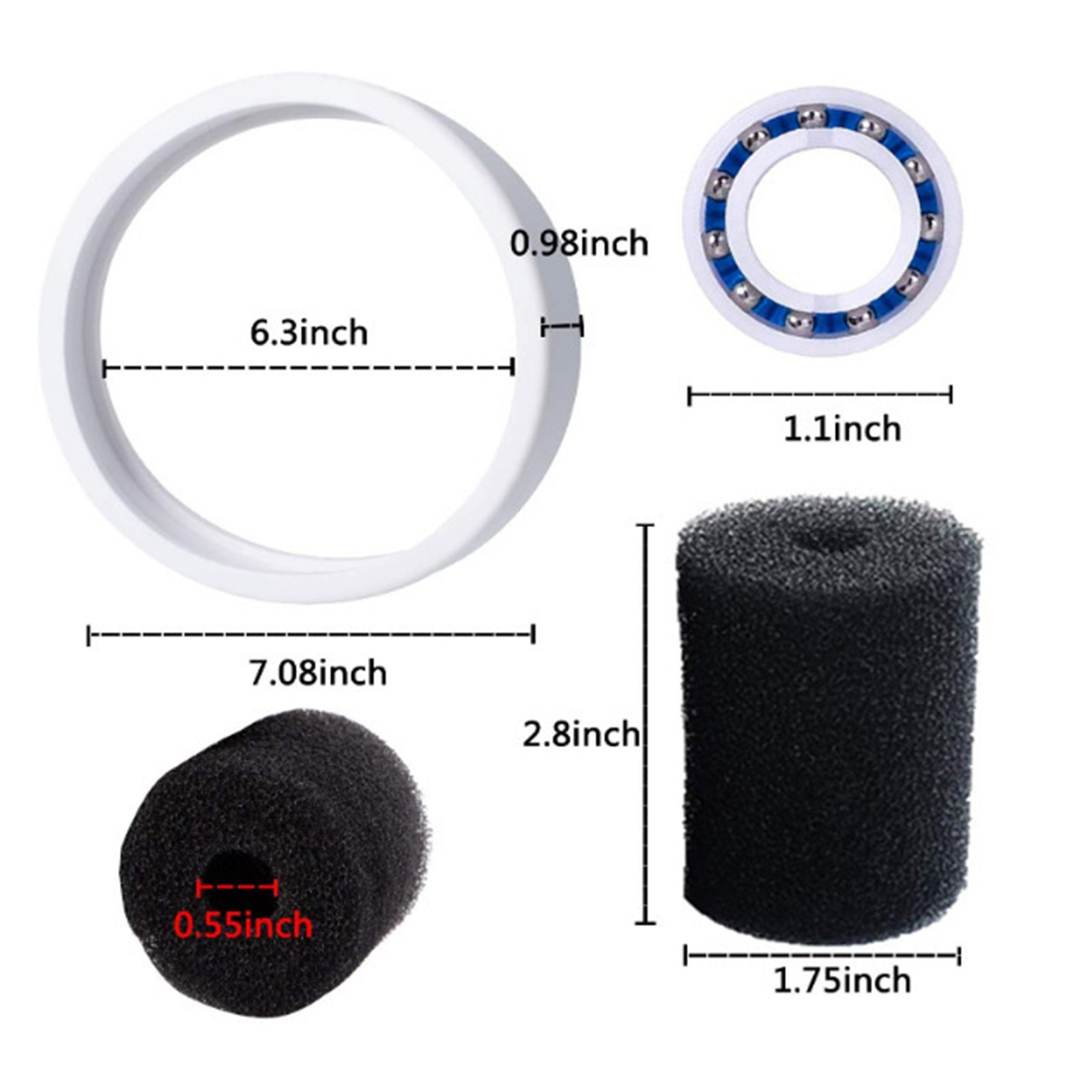 Tire Sweep Tail Scrubber Ball Bearing Wheel Kit Fit Polaris Pool Cleaner 180 380