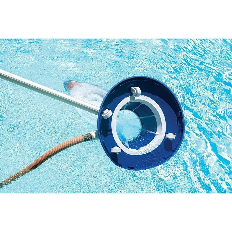Heavy Duty Pool Vacuum W/ 8 Water Jets Multi-Directional Wheels Leaves Debris US
