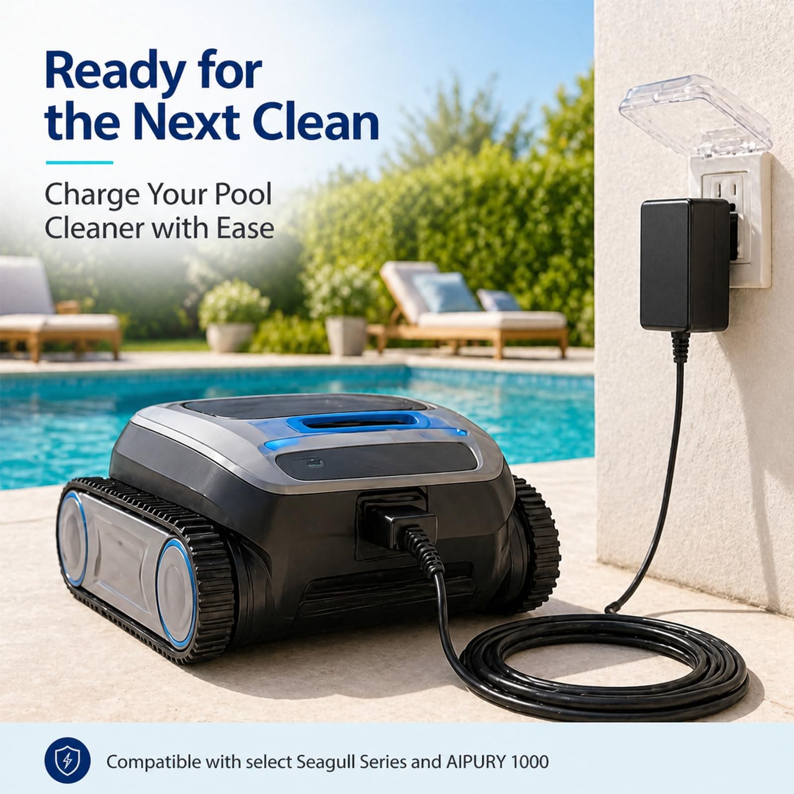 12.6V 2-Pin Power Adapter Charger for Aiper Seagull Pool Vacuum SE 800B 600 1…