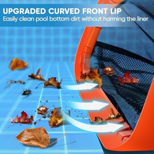 17.5&Prime; Pool Skimmer Net – Deep Nylon Bag, Aluminum Frame, Large Capacity Leaf Rak
