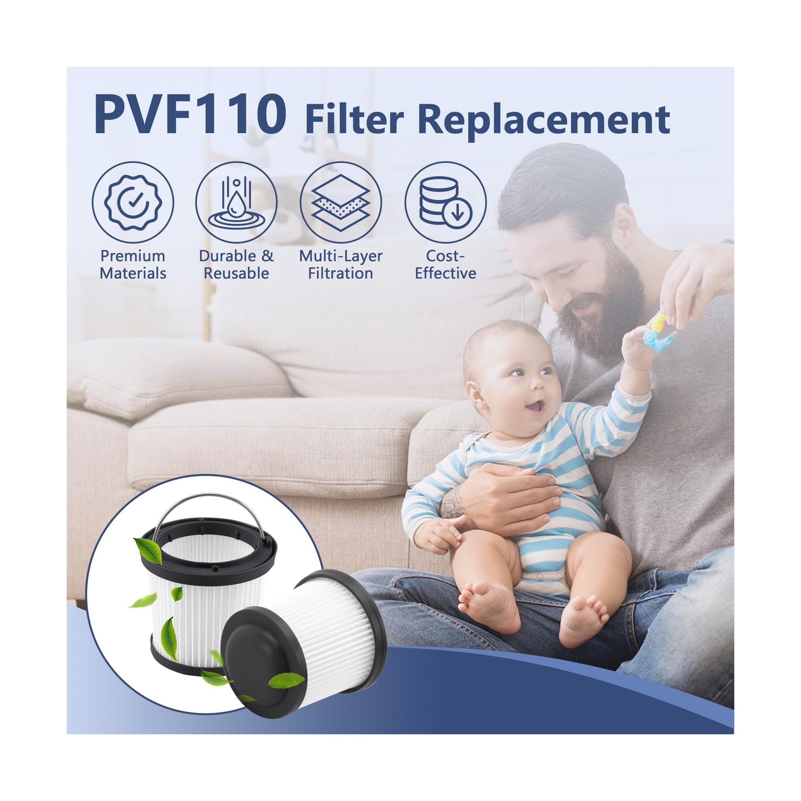 PVF110 Filter Replacement for Black and Decker Handheld Pivot Vacuu… Fast Ship