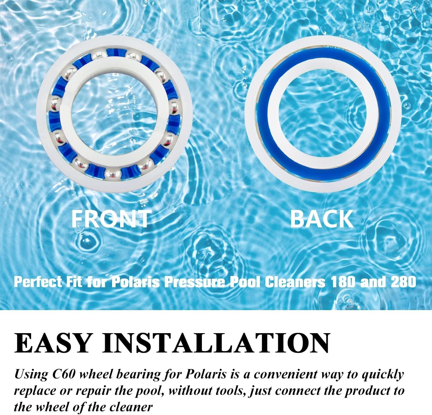 Optimize Your Polaris Pool Cleaner with C-60 Bearings – 10 Pack, Smooth & Sturdy