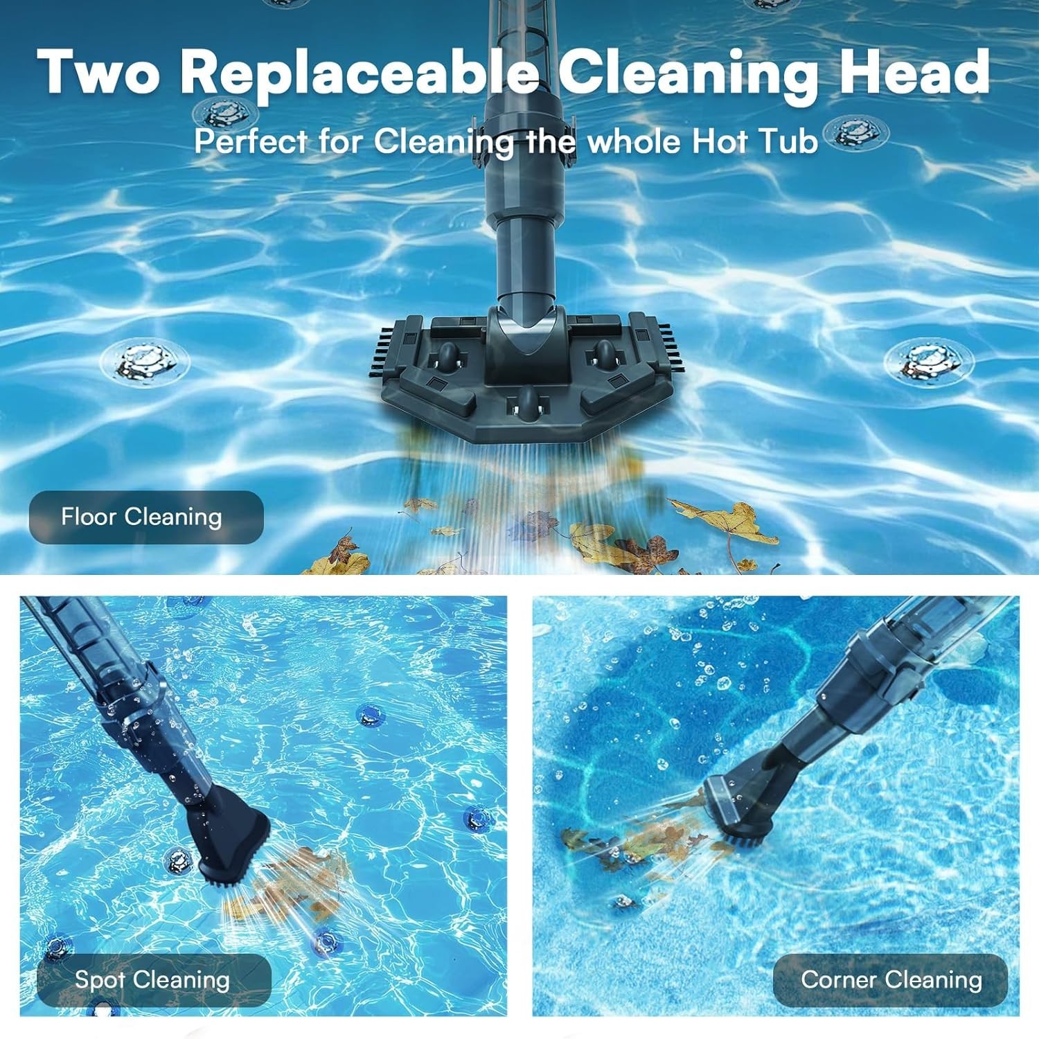 Compact Pool Cleaner with 3 Extension Tubes