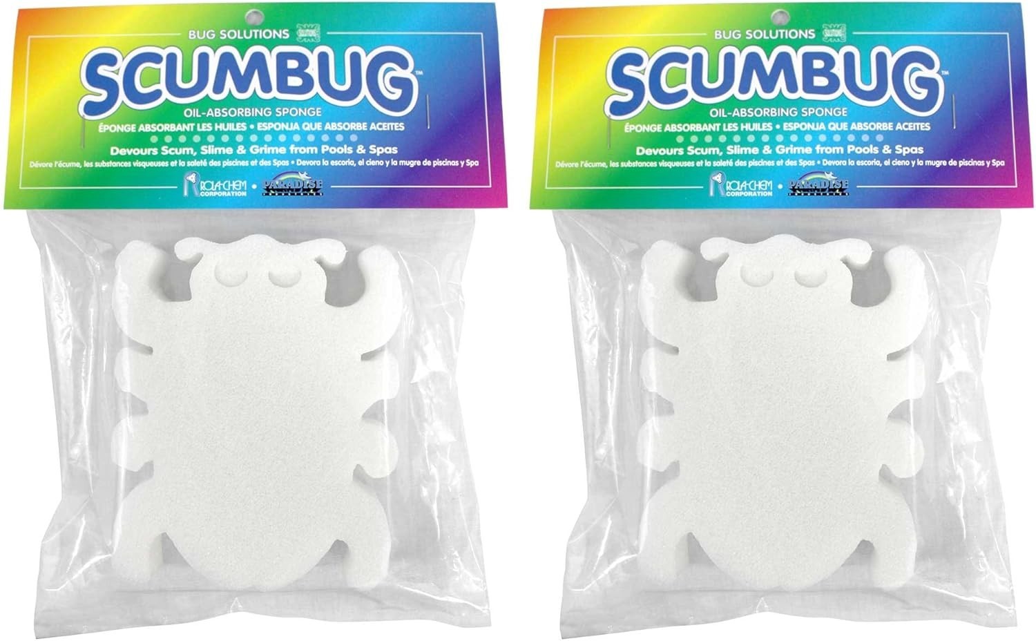 Swimming Pool Sponge Scumbug 2 Pack Oil Absorbing for Scum Lines and Cleaning