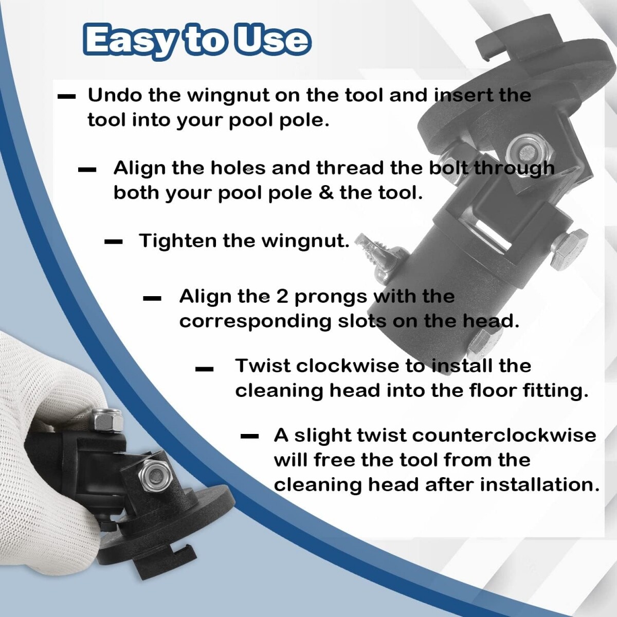 550272 Cleaning Head Metal Install Remove Tool for Gamma 3 4 Pop-Up 2 Wide Prong