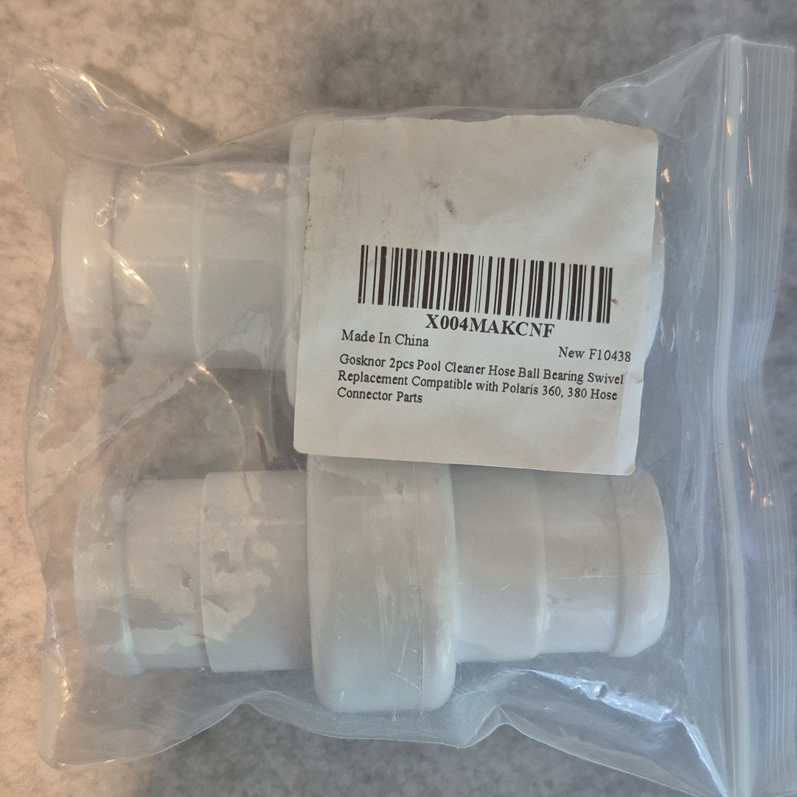 Gosknor 2-Pack Swivel Pool Cleaner Hose Connector for Polaris 360/380 White