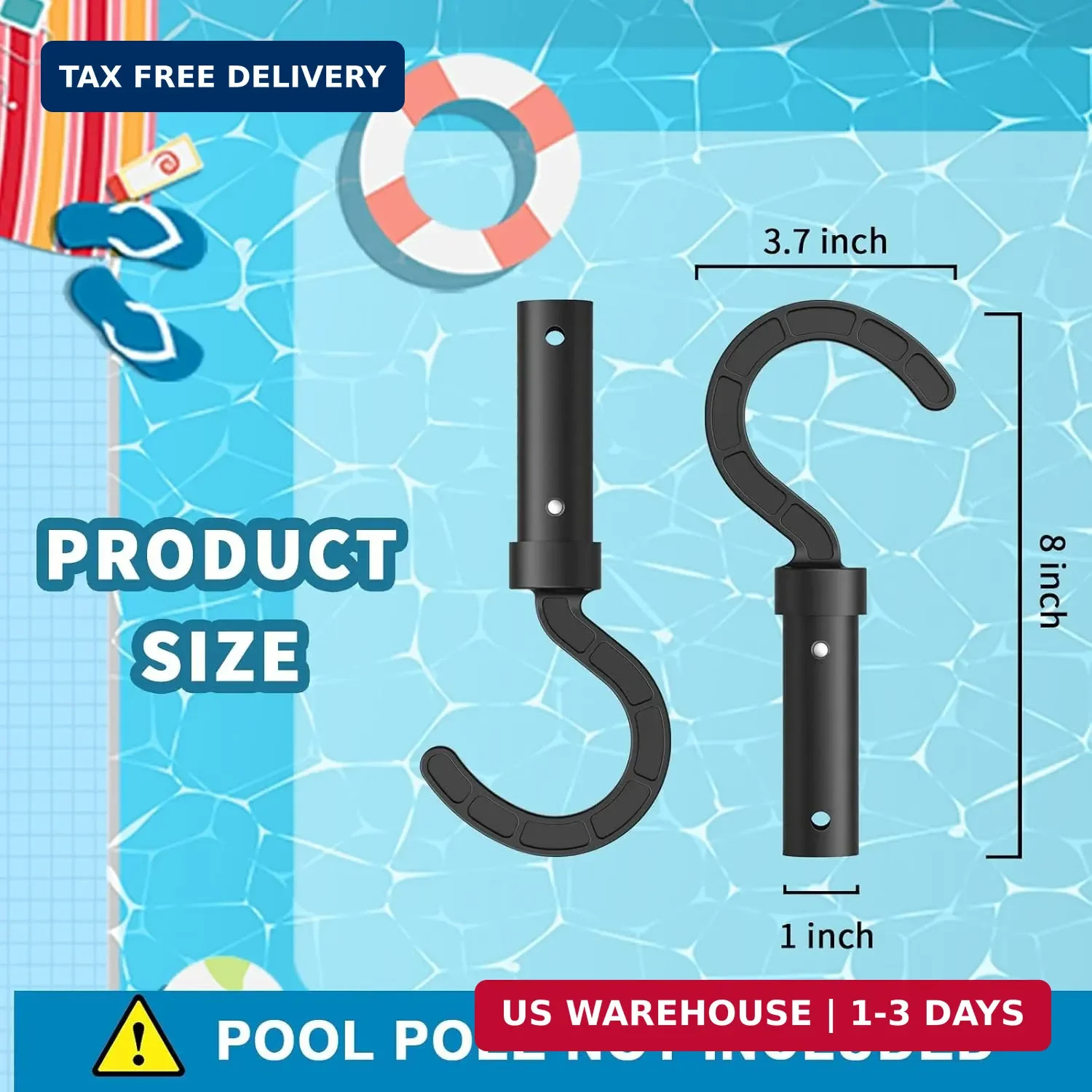 2 Pack Accessories Hook for Robotic Pool Cleaner,Keyrank Pool Hook for Poles Com