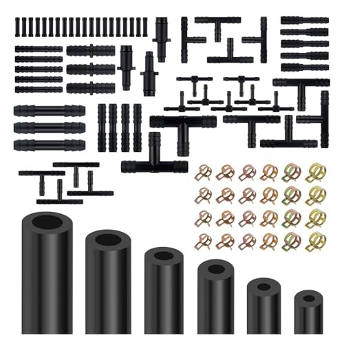 6PCS 5Ft Silicone Vacuum Hose Automotive,Vacuum Lines Automotive Kit Black