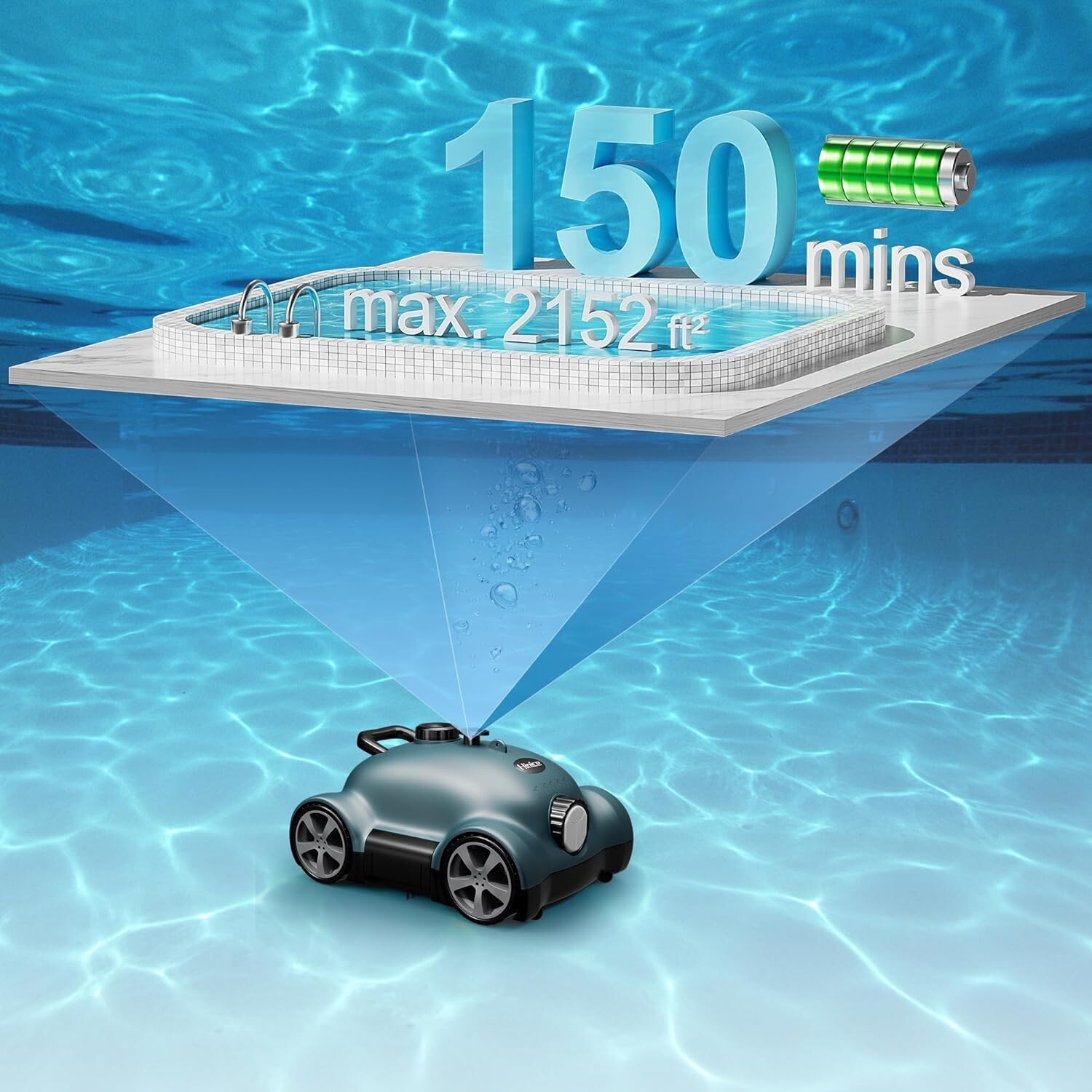 Hinice MF-PC02 Cordless Robotic Pool Cleaner 9000 mAh WHITE