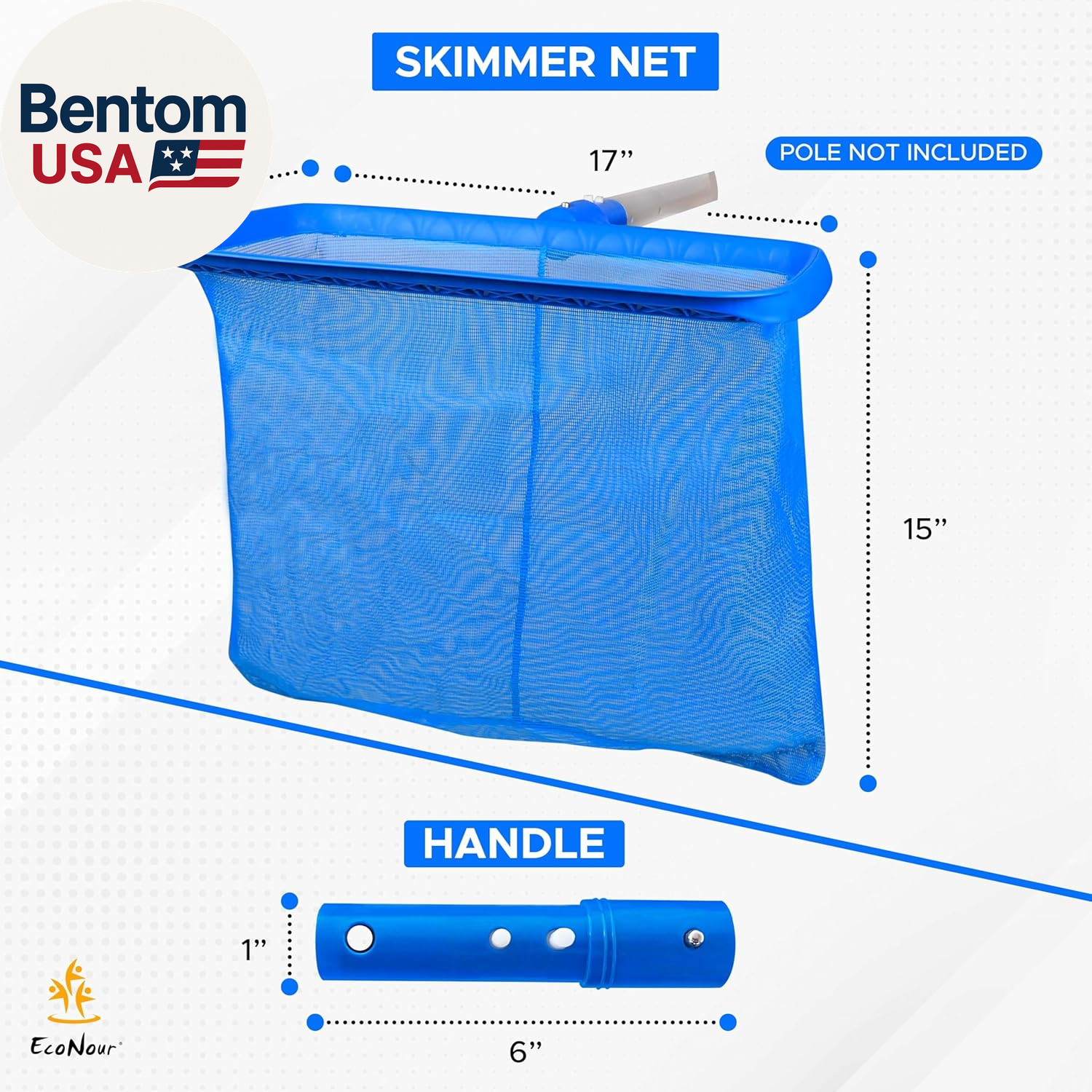 Pool Skimmer Net Professional Heavy Duty Deep Ultra Fine Mesh Pool Leaf Rake for