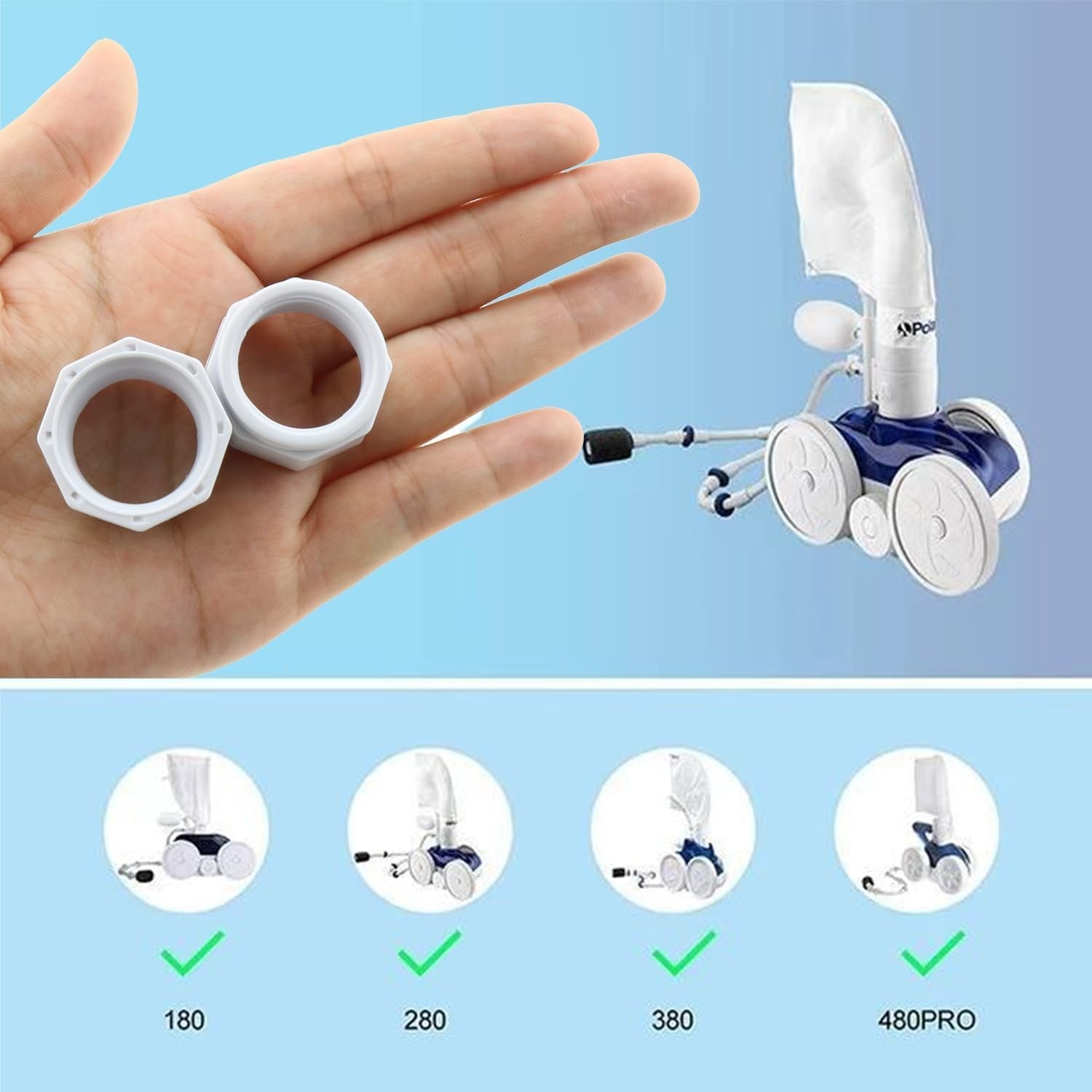 Pool Cleaner Feed Hose Nut 8PCS 280, 380, 480, 180 Pool Cleaner Feed Hose Nut…