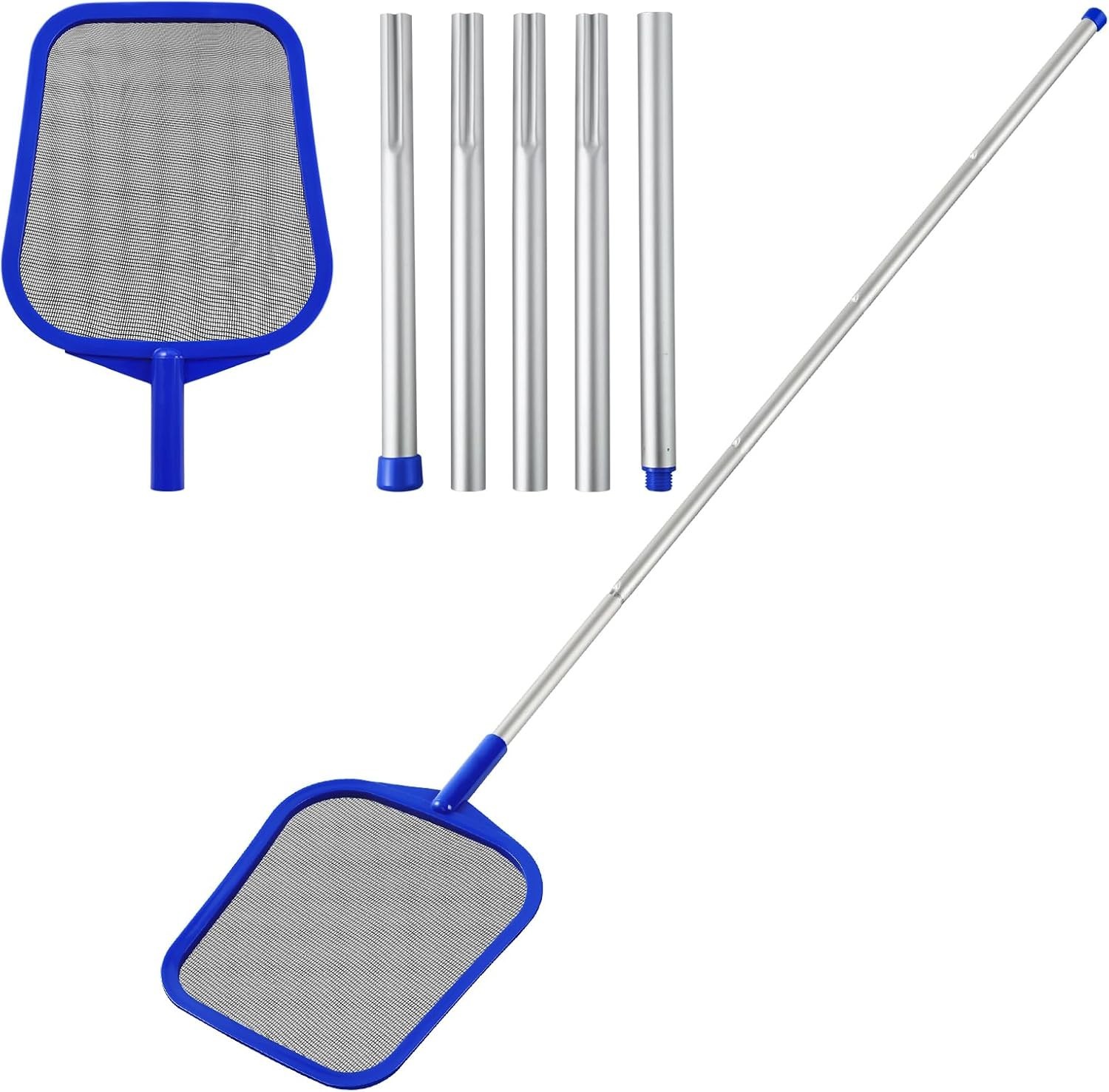 Durable Aluminum Pool Skimmer Net – Telescopic Pole 23 » to 60 » for All Pools