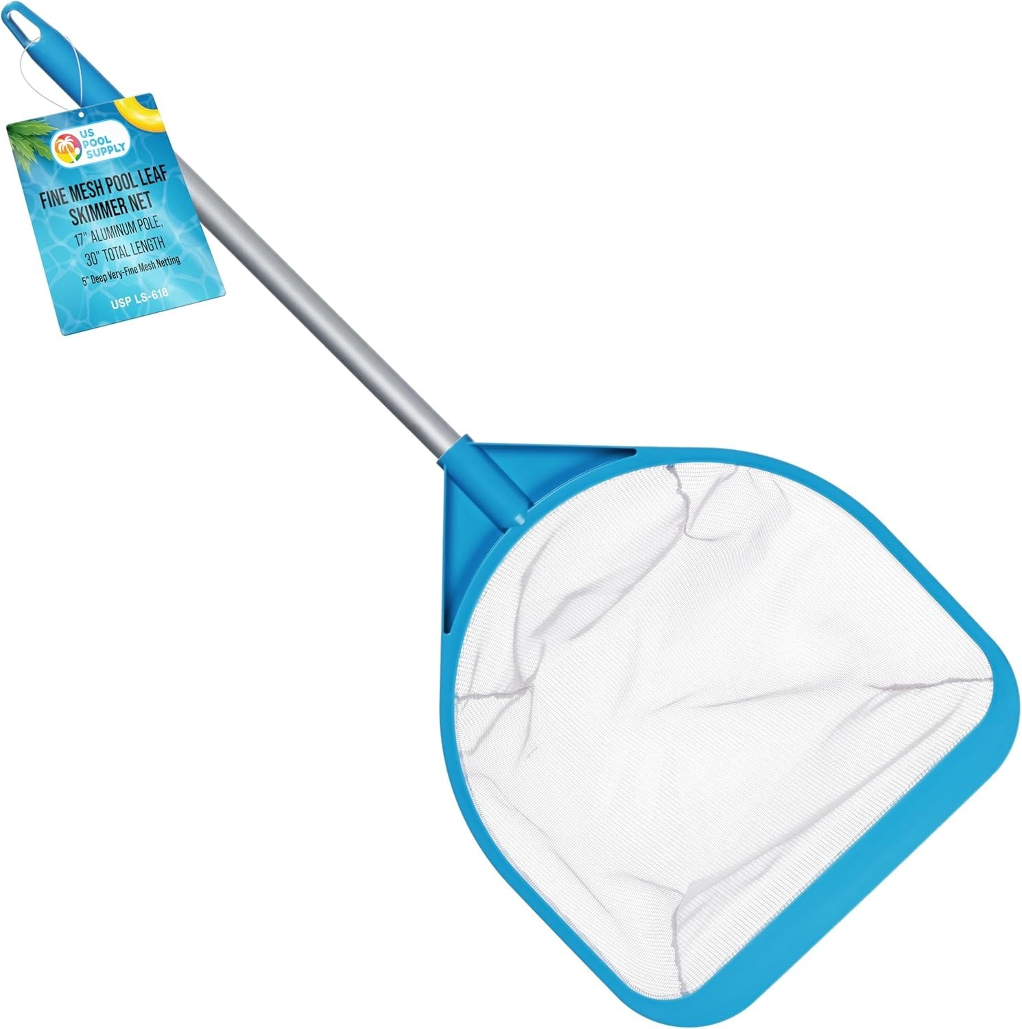 Pool and Spa Skimmer Net with Pole, 30&Prime; Long Handheld Fine Mesh Pool Skimmer …