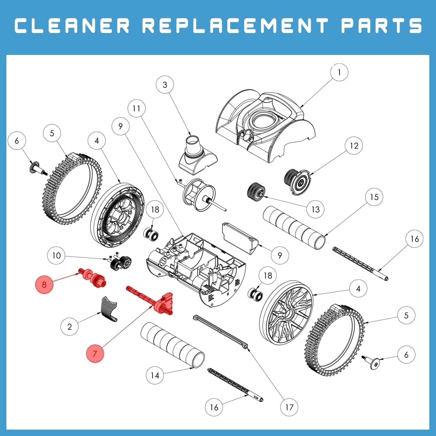 360289 360290 Left Right Drive Kit for Rebel Kreepy Krauly Warrior Pool Cleaner