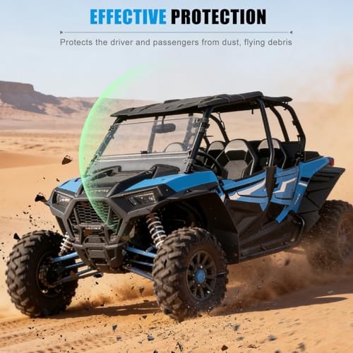 2PCS 3-IN-1 Flip Up Windshield Compatible with Polaris RZR 1000 XP/XP 4 1000