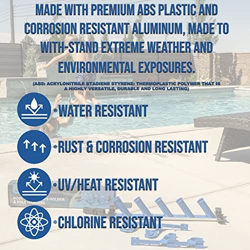 Swimming Pool Accessories Holder, Fence Hooks for Pool Equipment Dark Blue