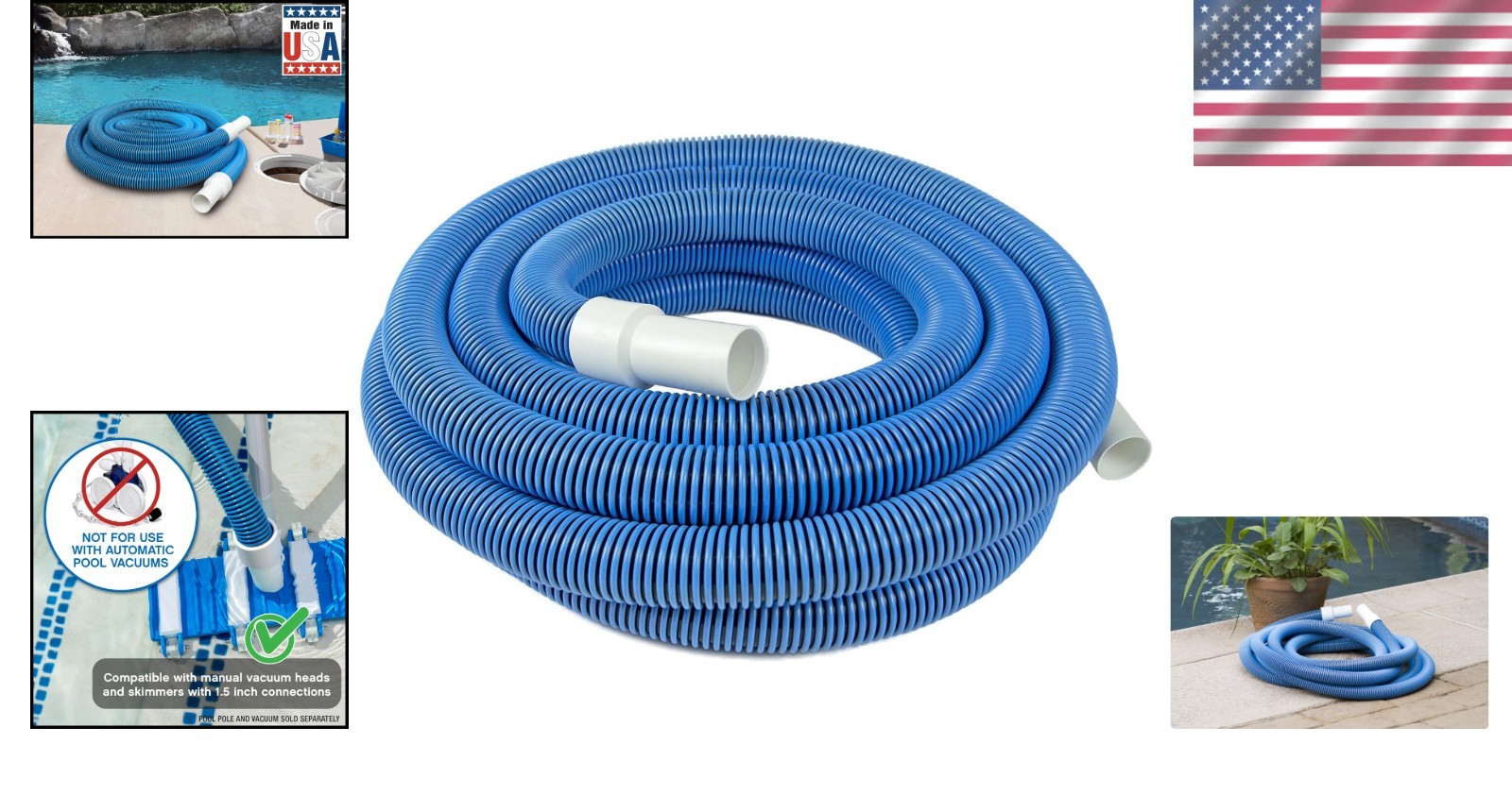 Manual Pool Vacuum Hose for Inground & Above Ground Pools
