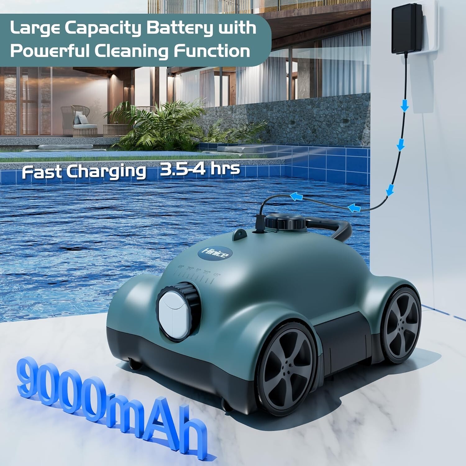 Hinice MF-PC02 Cordless Robotic Pool Cleaner 9000 mAh WHITE