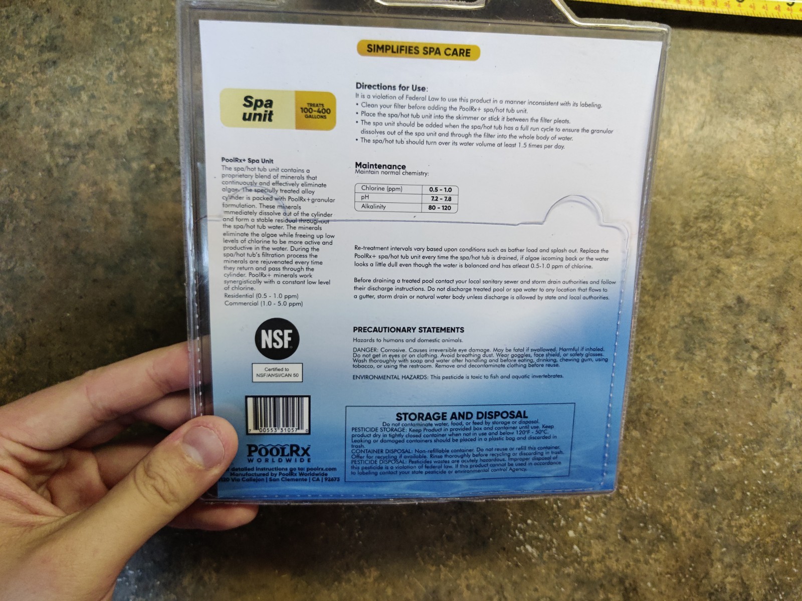 PooI RX+ Worldwide spa unit 100-400 gallons Free Shipping Pool Supplies Mineral