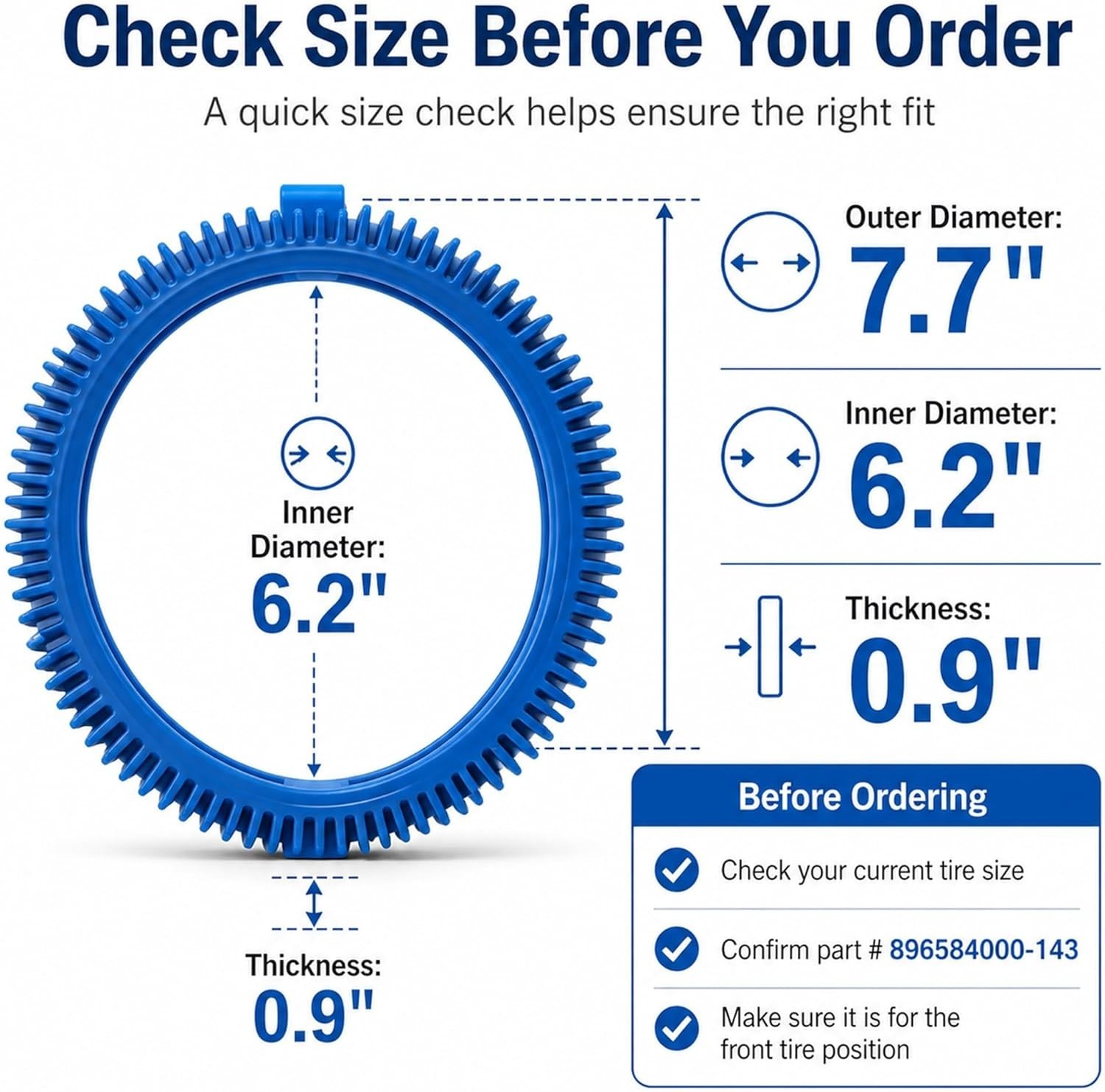 2 Pack 896584000-143 Blue Front Tire Kit with Super Hump, Compatible with Hay…