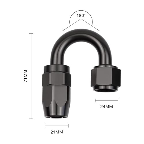 Aluminum Swivel Hose End Fitting 180 Degree for Braided CPE Fuel 8AN