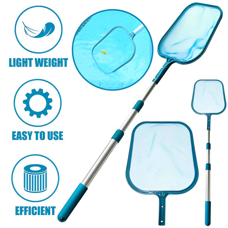 Fine Mesh Pool Leaf Skimmer Net w/ 5FT Telescopic Aluminium Pole Frame US SUPPLY