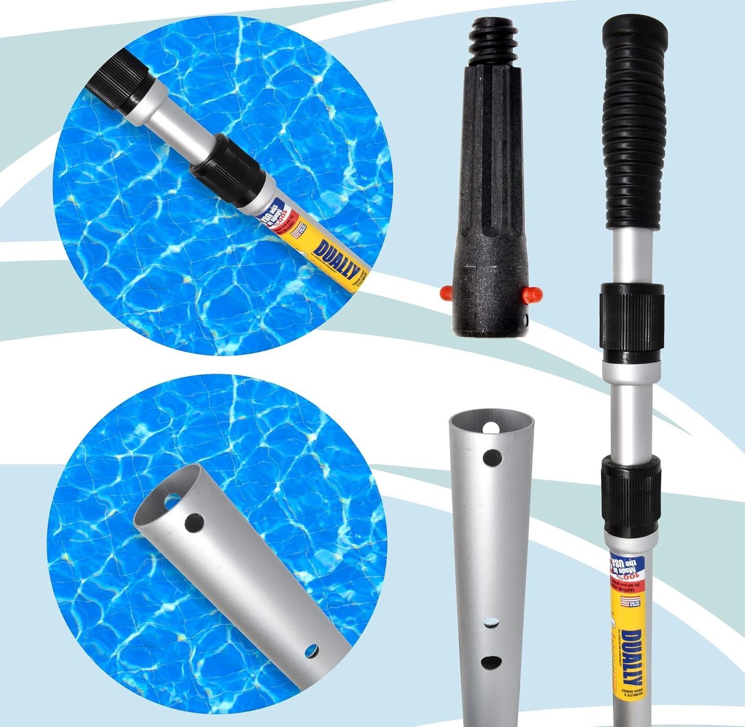 Skimlite Dually 9016 Telescopic Pool Pole 8-16 ft Dual Locking Heavy Duty Alumin